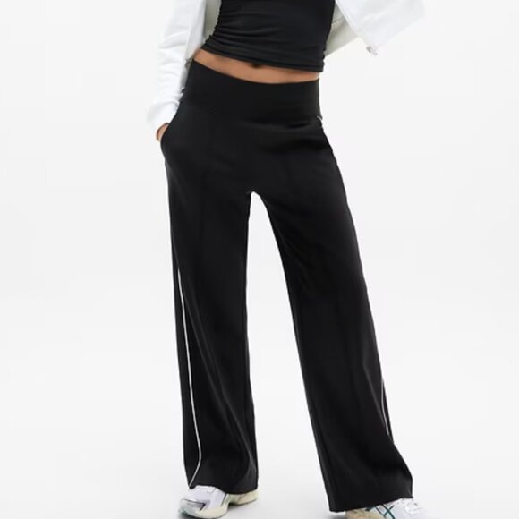 NWT Venice High Rise Track Stripe Wide Leg Pant in Black White Size S $119 - Picture 1 of 9